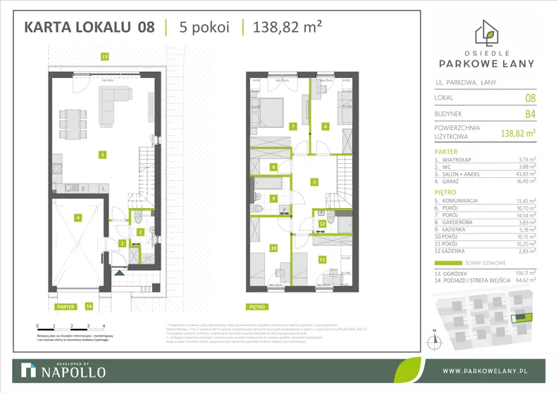 Dom 138,82 m², oferta nr B.4.8, Parkowe Łany, Łany, ul. Parkowa