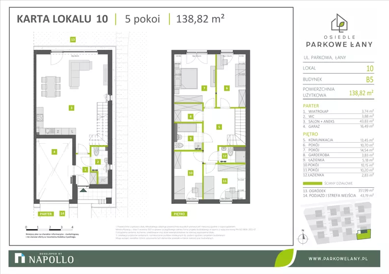 Dom 138,82 m², oferta nr B.5.10, Parkowe Łany, Łany, ul. Parkowa