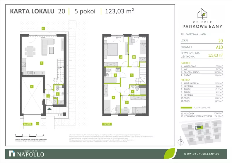 Dom 123,03 m², oferta nr A.10.20, Parkowe Łany, Łany, ul. Parkowa