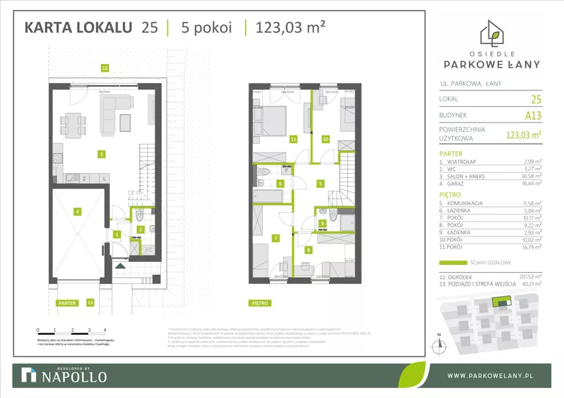 Dom 123,03 m², oferta nr A.13.25, Parkowe Łany, Łany, ul. Parkowa