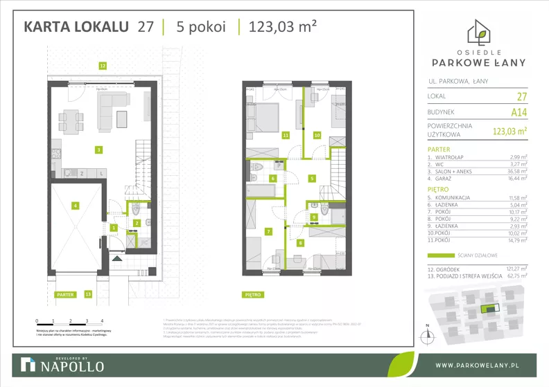 Dom 123,03 m², oferta nr A.14.27, Parkowe Łany, Łany, ul. Parkowa