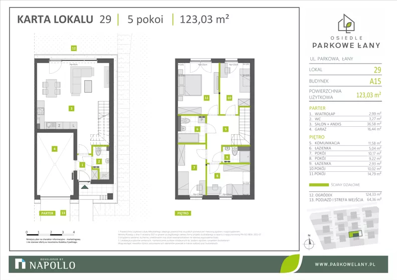 Dom 123,03 m², oferta nr A.15.29, Parkowe Łany, Łany, ul. Parkowa