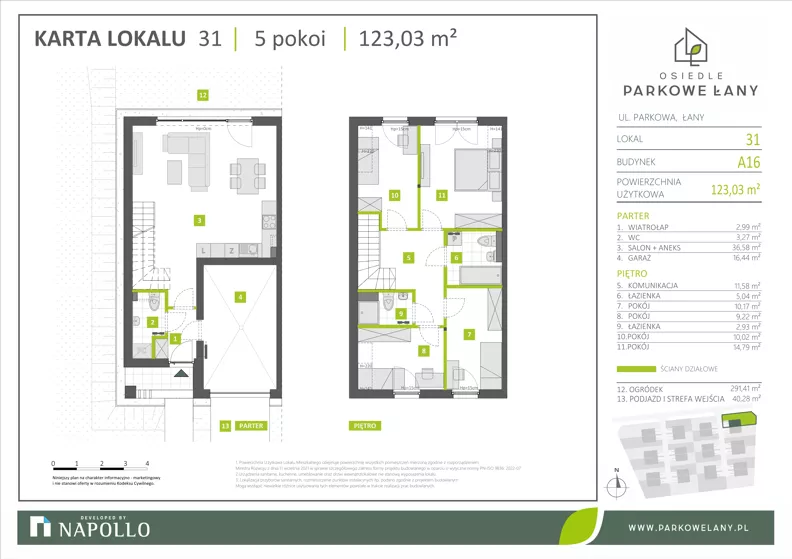 Dom 123,03 m², oferta nr A.16.31, Parkowe Łany, Łany, ul. Parkowa