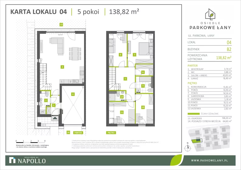 Dom 138,82 m², oferta nr B.4.7, Parkowe Łany, Łany, ul. Parkowa