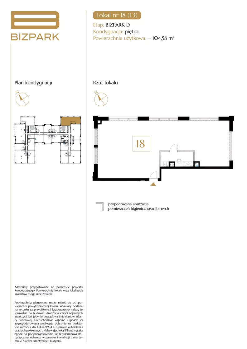 Lokal użytkowy 104,58 m², oferta nr 18, Bizpark, Skórzewo, ul. Kozierowskiego 6