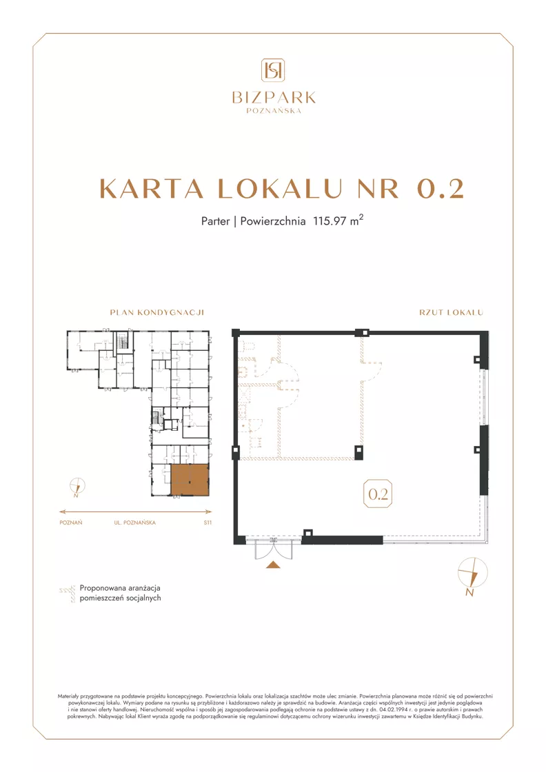 Lokal użytkowy 115,97 m², oferta nr 0.2, Bizpark Poznańska, Skórzewo, ul. Poznańska