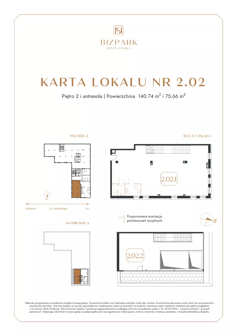 Lokal użytkowy 216,40 m², oferta nr 2.2, Bizpark Poznańska, Skórzewo, ul. Poznańska
