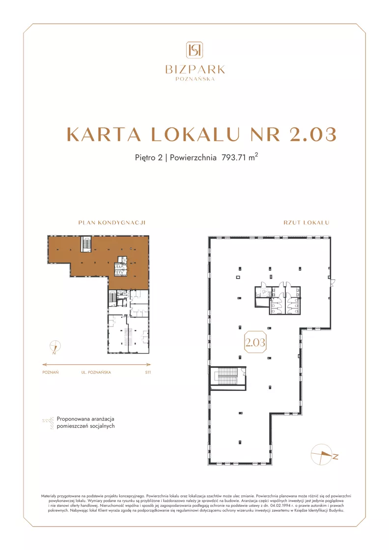 Lokal użytkowy 793,71 m², oferta nr 2.3, Bizpark Poznańska, Skórzewo, ul. Poznańska