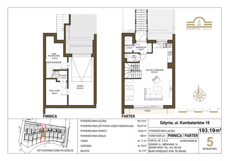 Dom i rezydencja 153,57 m², oferta nr 5, Domy - Gdynia Redłowo, Gdynia, Redłowo, ul. Kombatantów 18