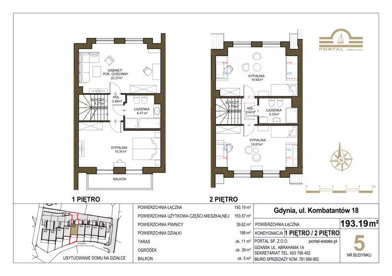 Dom i rezydencja 153,57 m², oferta nr 5, Domy - Gdynia Redłowo, Gdynia, Redłowo, ul. Kombatantów 18