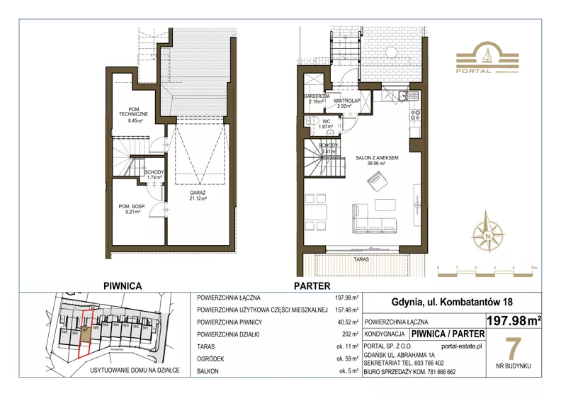 Dom i rezydencja 157,46 m², oferta nr 7, Domy - Gdynia Redłowo, Gdynia, Redłowo, ul. Kombatantów 18