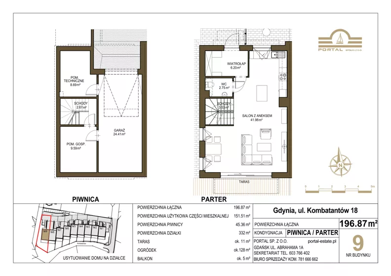 Dom i rezydencja 151,51 m², oferta nr 9, Domy - Gdynia Redłowo, Gdynia, Redłowo, ul. Kombatantów 18