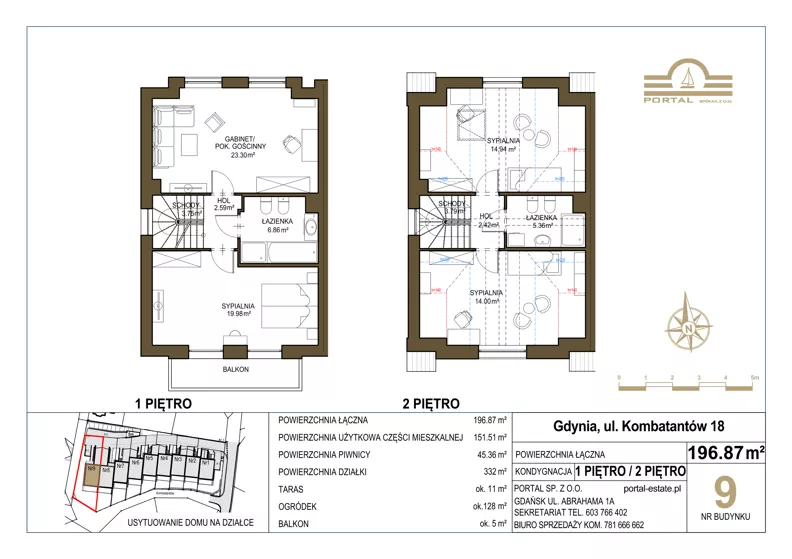 Dom i rezydencja 151,51 m², oferta nr 9, Domy - Gdynia Redłowo, Gdynia, Redłowo, ul. Kombatantów 18