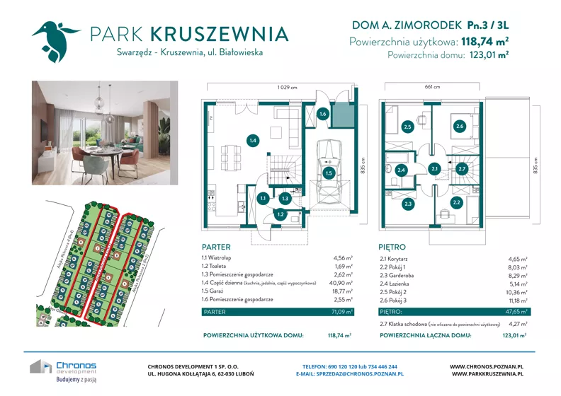 Dom 118,74 m², oferta nr A/Pn.3/3L, Park Kruszewnia, Kruszewnia, ul. Białowieska
