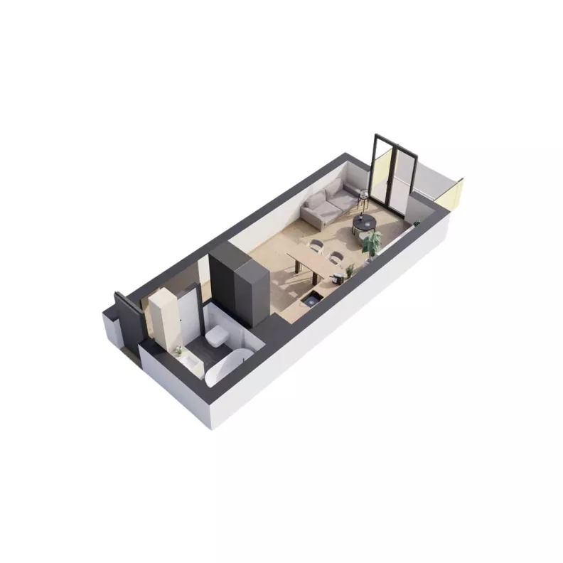 1 pokój, mieszkanie 28,90 m², piętro 6, oferta nr A6.3, Rezydencja Ogród Saski, Lublin, Wieniawa, ul. Wieniawska 7/Jasna 7