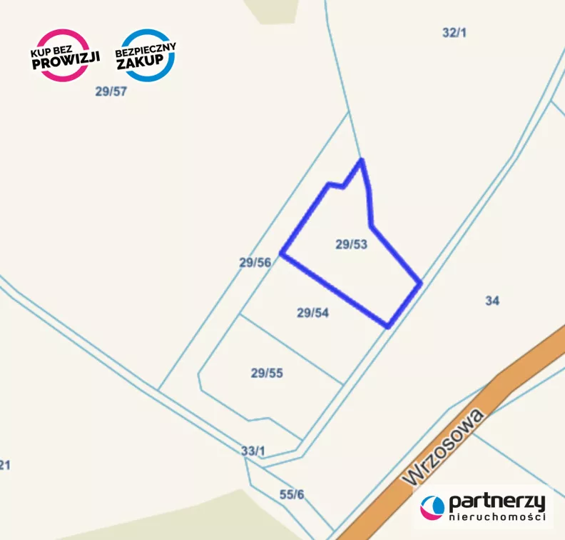 Działka 1 088,00 m², oferta nr , PAN780052, Łapino Kartuskie, Wrzosowa