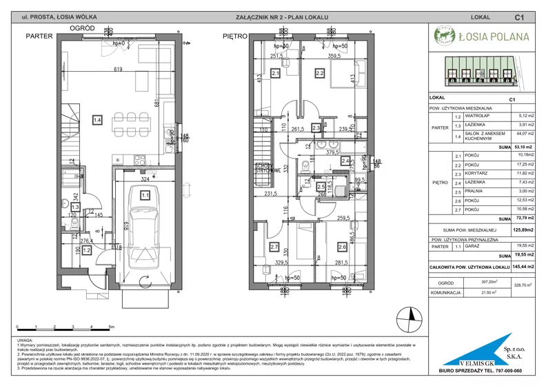 Dom 145,44 m², oferta nr C1, Łosia Polana, Łosia Wólka, ul. Prosta 167