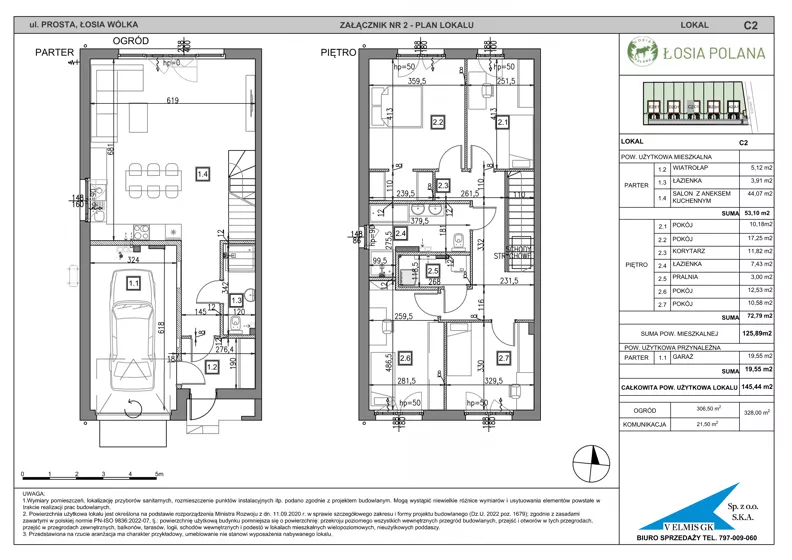 Dom 145,44 m², oferta nr C2, Łosia Polana, Łosia Wólka, ul. Prosta 167