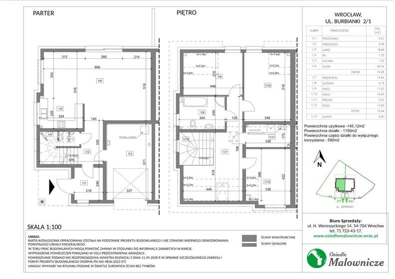 Dom 145,12 m², oferta nr Komfort+, typ III, Osiedle Malownicze cz. II, Wrocław, Leśnica, Fabryczna, ul. Ślebodzińskiego/ ul. Burbianki/ ul. Wałkówskiej/ ul. Krzelowska