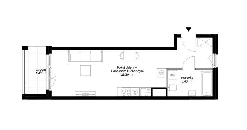 1 pokój, apartament 34,78 m², piętro 4, oferta nr 1BD0401, Awangarda Mogilska, Kraków, Prądnik Czerwony, Rakowice, ul. Mogilska 126