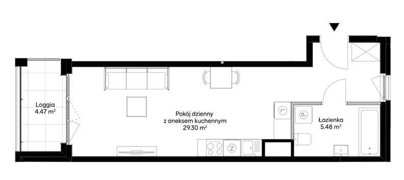 1 pokój, mieszkanie 34,78 m², piętro 9, oferta nr 1BD0901, Awangarda Mogilska, Kraków, Prądnik Czerwony, Rakowice, ul. Mogilska 126