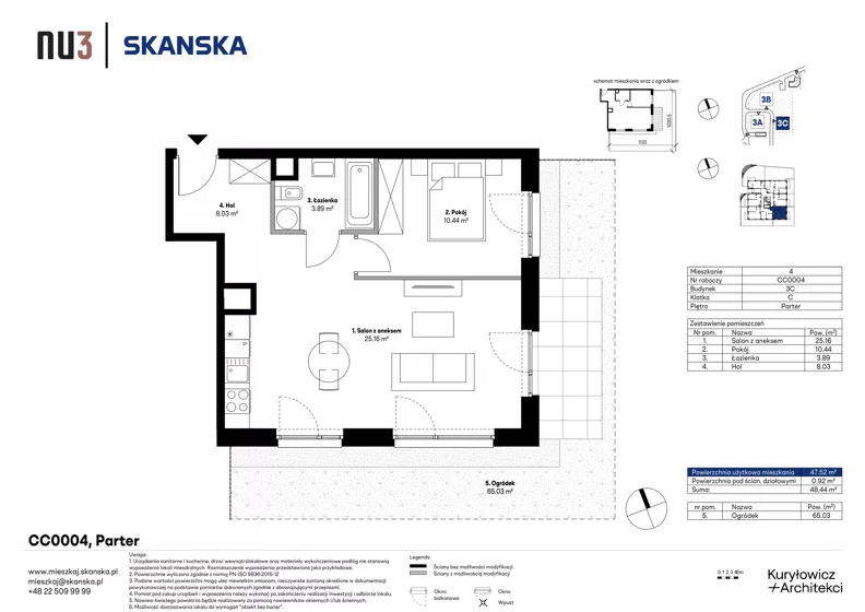 2 pokoje, mieszkanie 47,52 m², parter, oferta nr CC0004, NU3 Warszawa Wola, Warszawa, Wola, Czyste, ul. Kolejowa