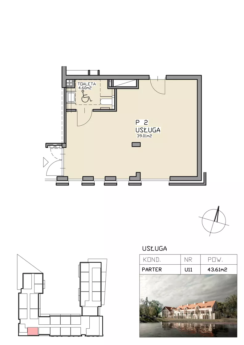 Lokal użytkowy 43,61 m², oferta nr U11, Apartamenty Zdrój - lokale użytkowe, Supraśl, ul. Stanisława Konarskiego