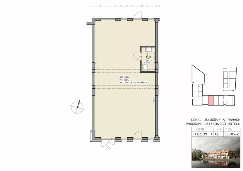 Lokal użytkowy 103,05 m², oferta nr U2, Apartamenty Zdrój - lokale użytkowe, Supraśl, ul. Stanisława Konarskiego