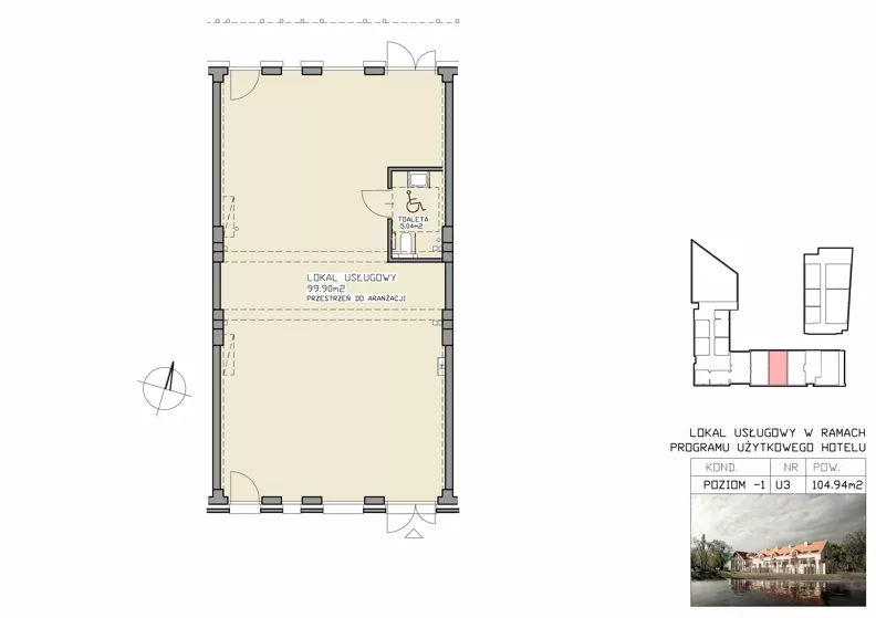 Lokal użytkowy 104,94 m², oferta nr U3, Apartamenty Zdrój - lokale użytkowe, Supraśl, ul. Stanisława Konarskiego