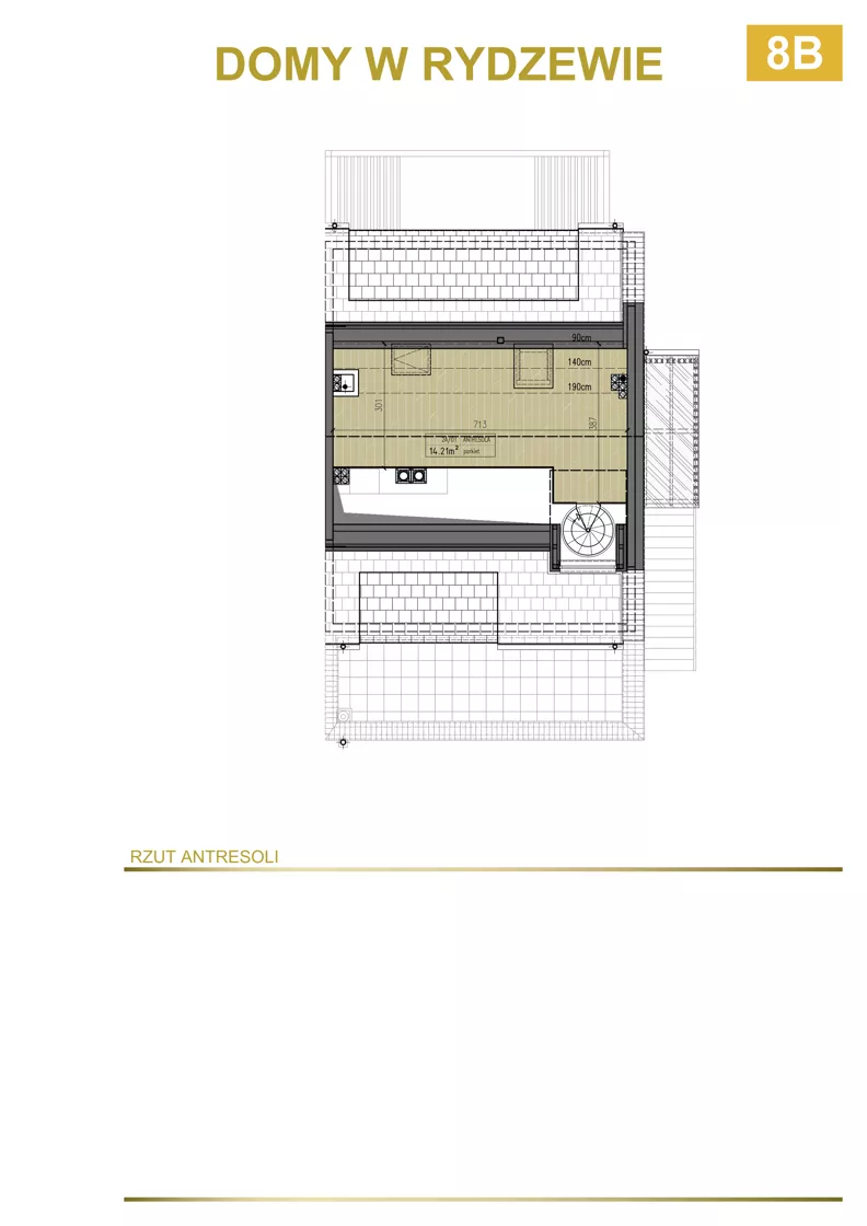 2 pokoje, mieszkanie 73,98 m², piętro 1, oferta nr 8B, Domy w Rydzewie, Rydzewo, ul. Akacjowa