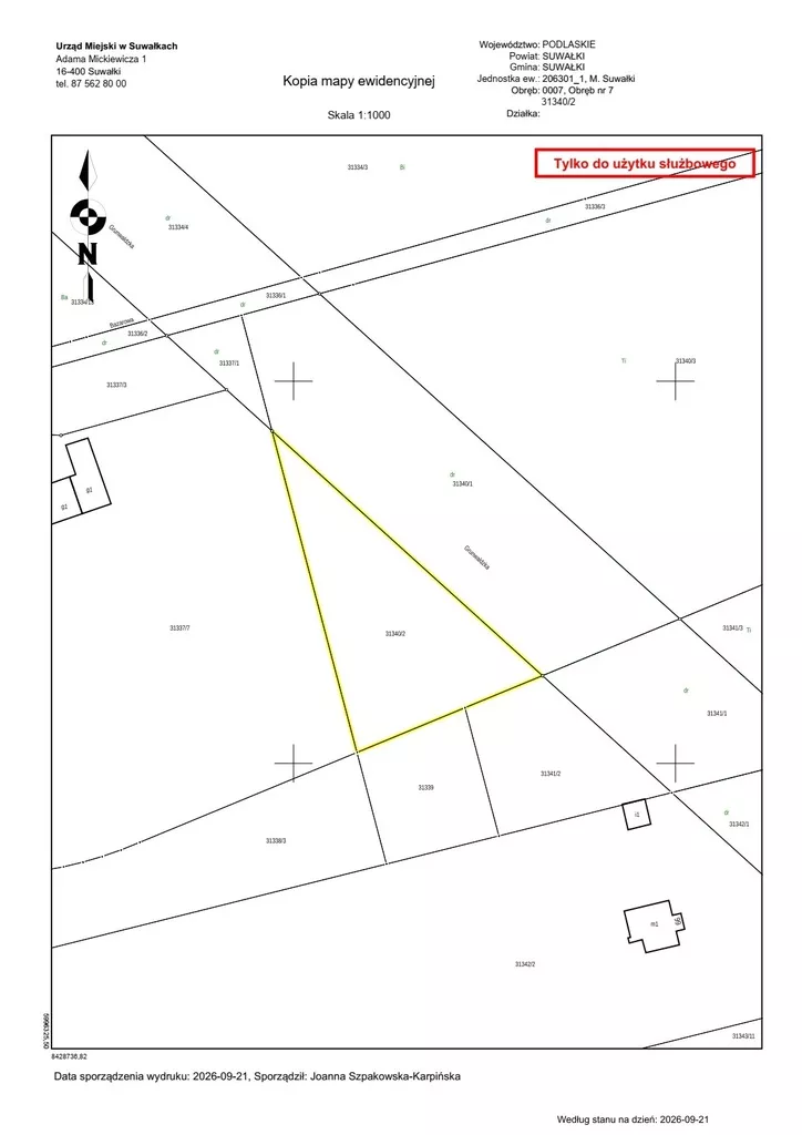 Działka 2 267,00 m², oferta nr , 45863/3186/OGS, Suwałki, Grunwaldzka