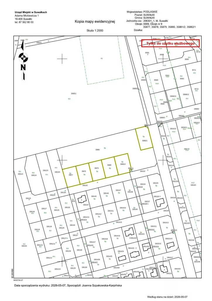 Działka 990,00 m², oferta nr , 45819/3186/OGS, Suwałki, Juliusza Słowackiego