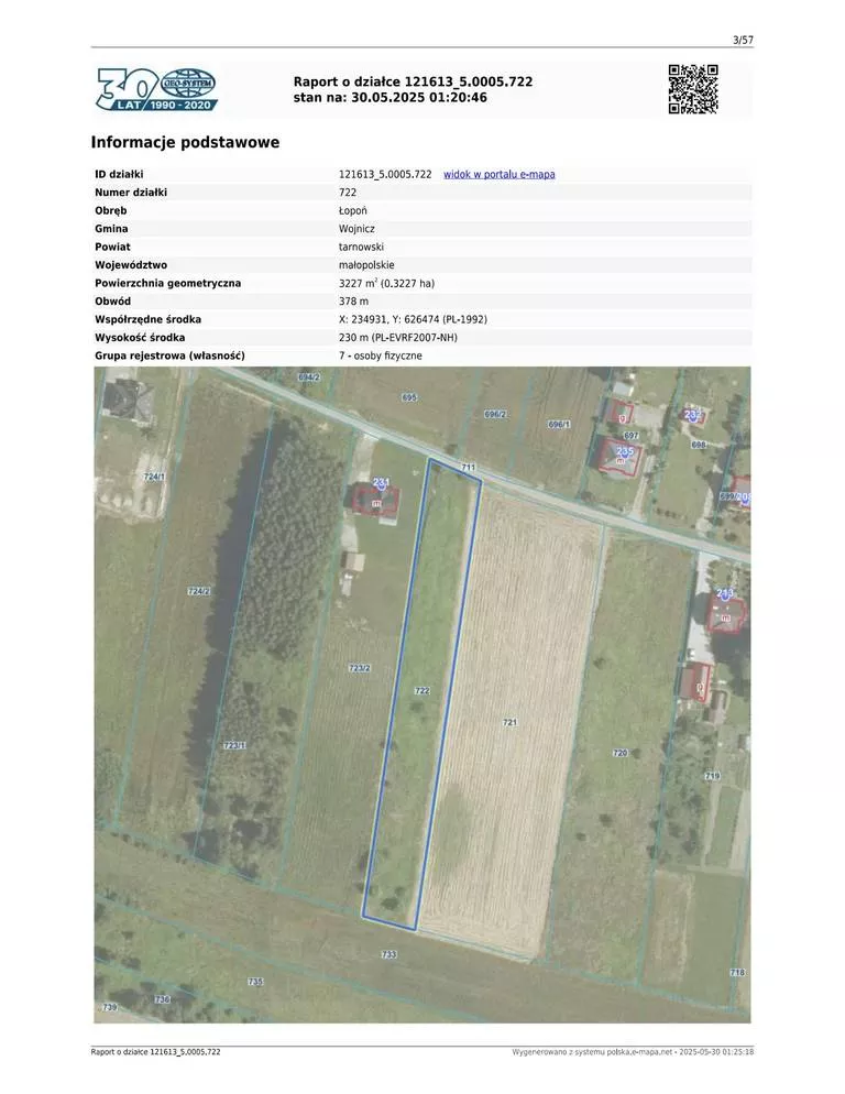 Działka 3 227,00 m², oferta nr , 44999/3186/OGS, Łopoń