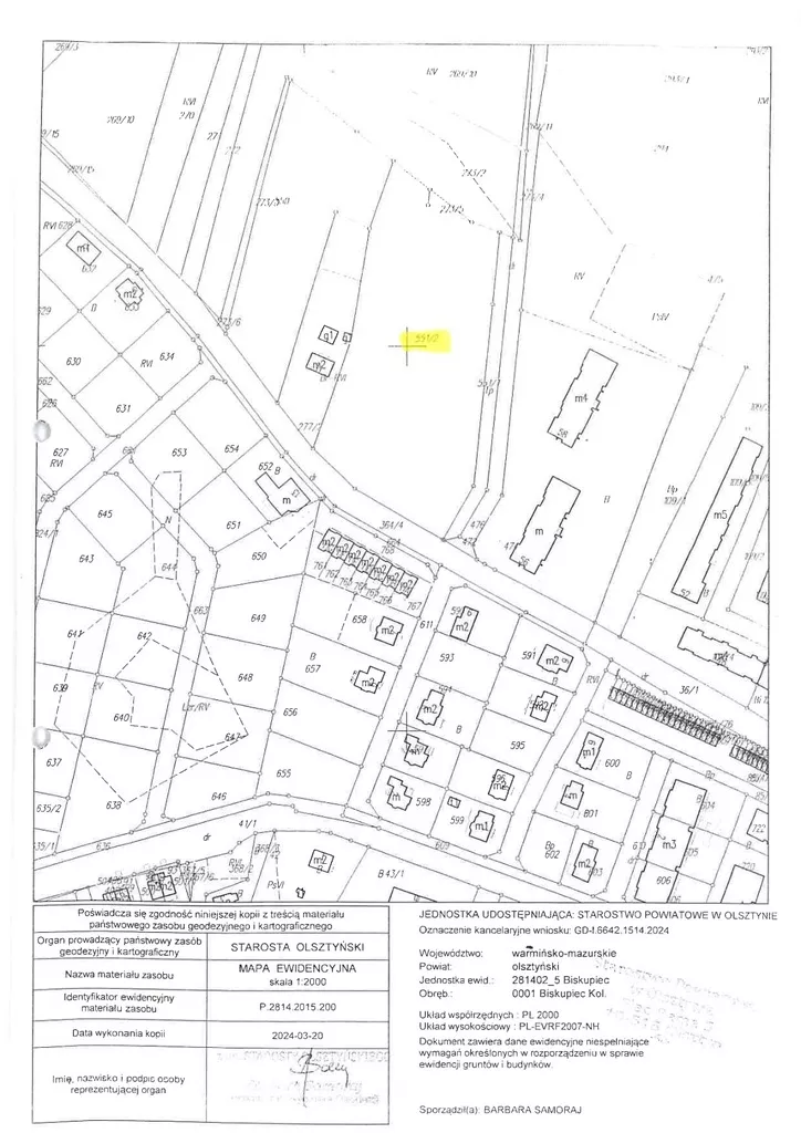 Działka 11 832,00 m², oferta nr , 45788/3186/OGS, Biskupiec, Ludowa