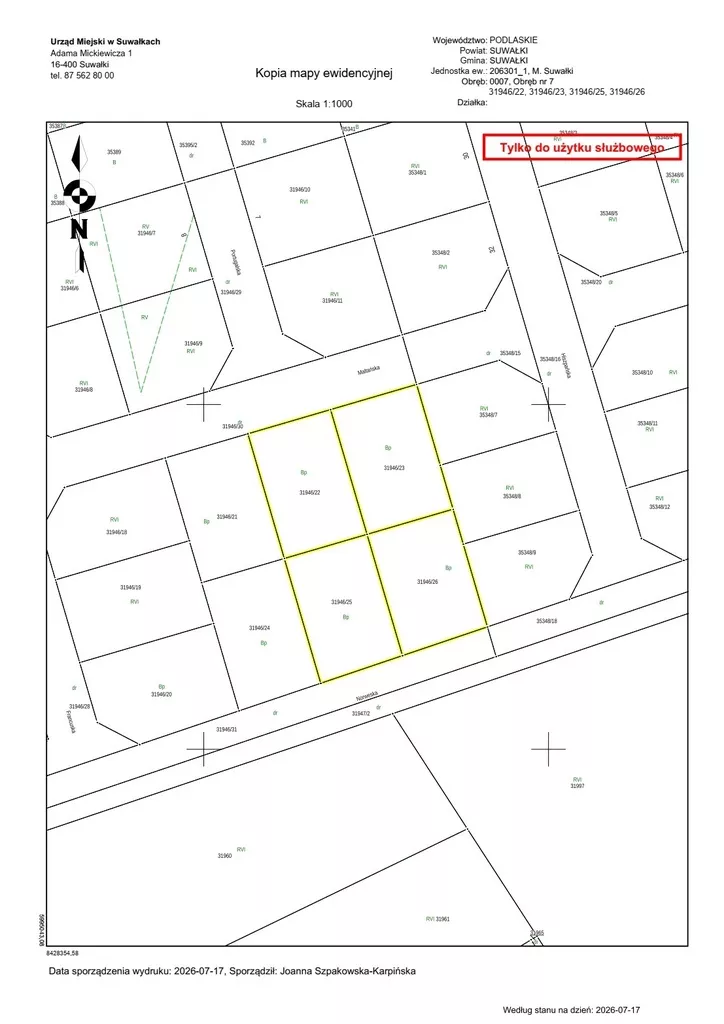 Działka 942,00 m², oferta nr , 45817/3186/OGS, Suwałki, Maltańska