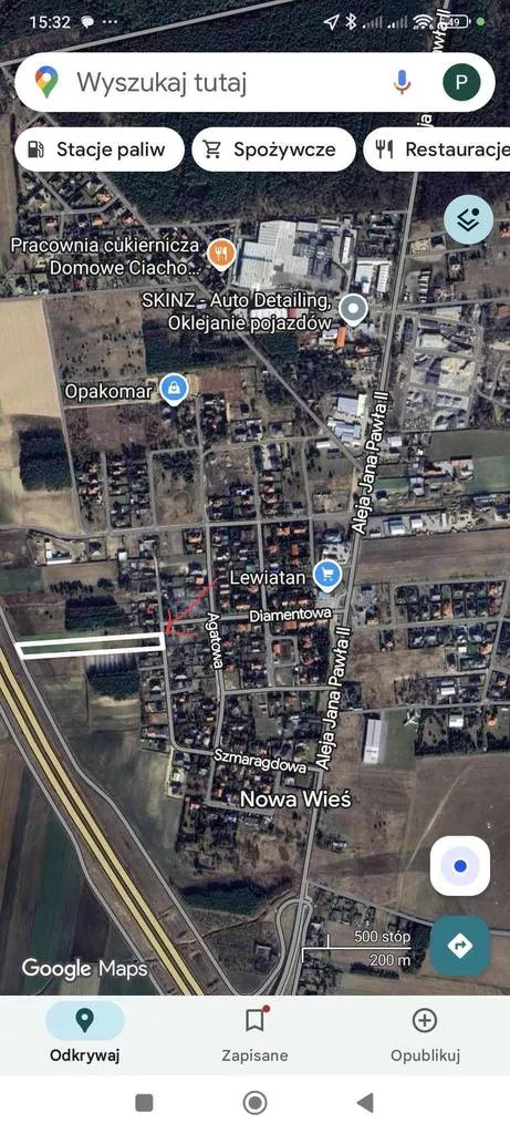 Działka 5 233,00 m², oferta nr , 45293/3186/OGS, Nowa Wieś, Szmaragdowa