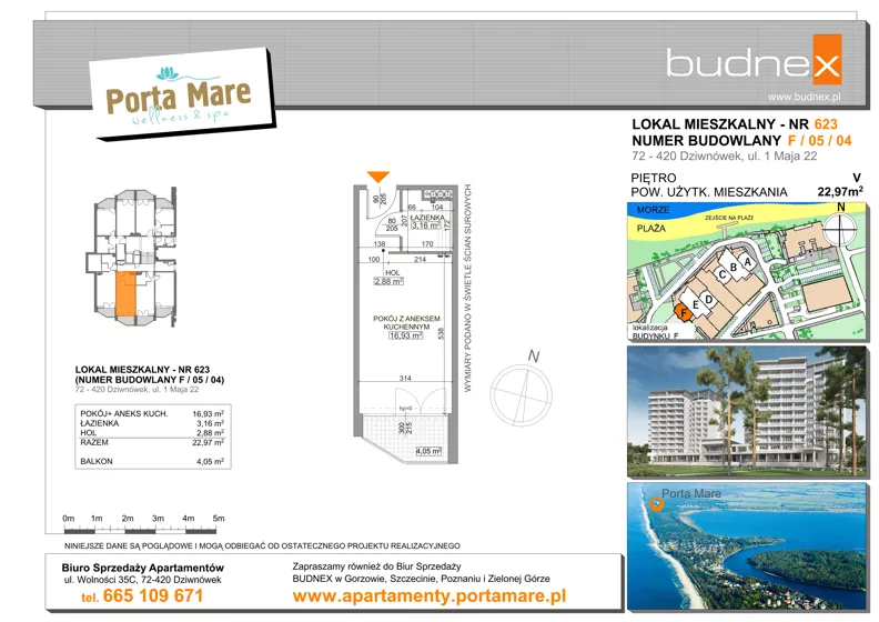 1 pokój, apartament 22,97 m², piętro 5, oferta nr 623, Porta Mare Wellness & Spa, Dziwnówek, ul. Wolności