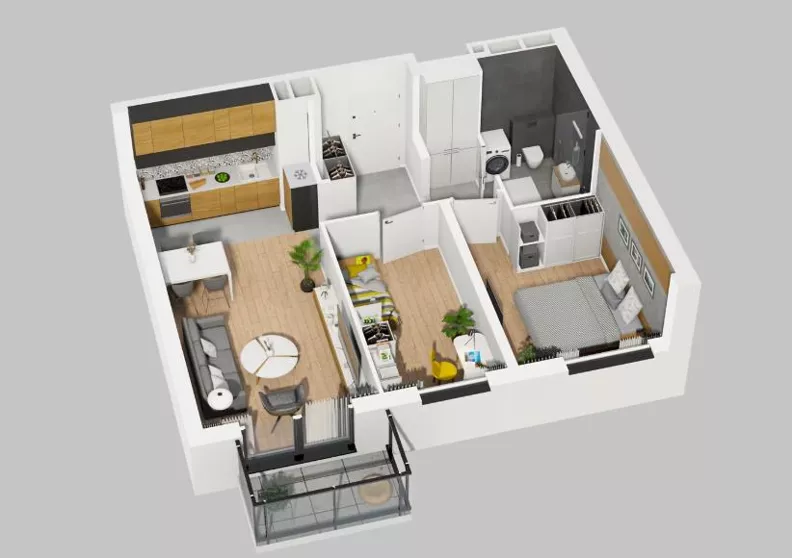 3 pokoje, mieszkanie 54,50 m², piętro 8, oferta nr , 21694, Wrocław, Krzyki-Partynice, Krzyki, al. Karkonoska