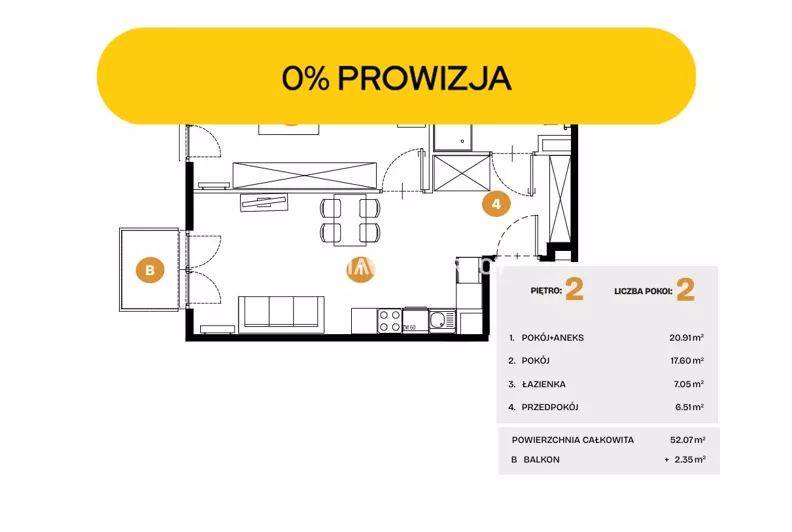 2 pokoje, mieszkanie 37,57 m², piętro 2, oferta nr , BS2-MS-308517-35, Kraków, Bronowice, Na Błonie