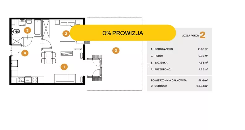 2 pokoje, mieszkanie 41,16 m², parter, oferta nr , BS2-MS-308494-37, Kraków, Bronowice, Na Błonie