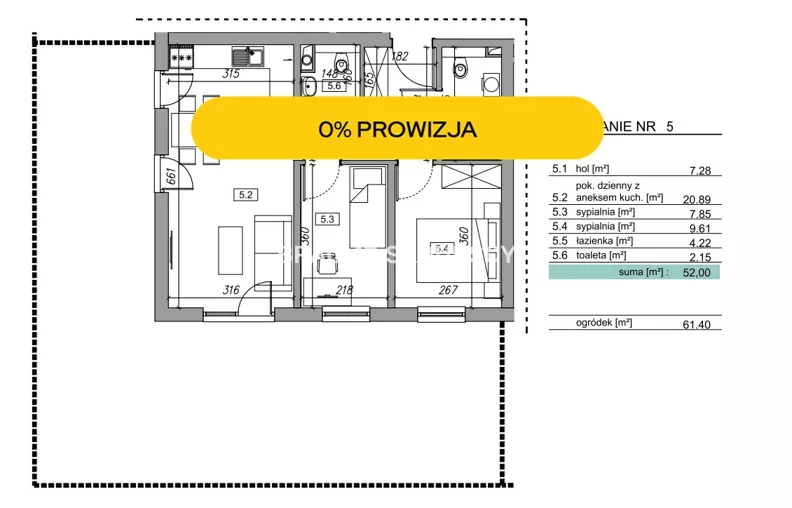 3 pokoje, mieszkanie 52,00 m², parter, oferta nr , BS2-MS-305783-43, Myślenice