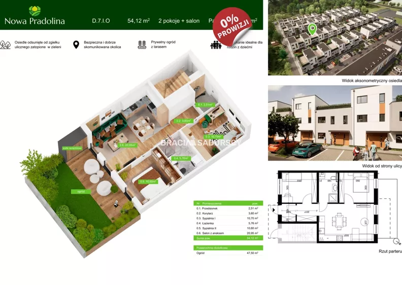 3 pokoje, mieszkanie 54,12 m², parter, oferta nr , BS5-MS-310248-35, Tarnów, Zabłocie, Skrzyszowska
