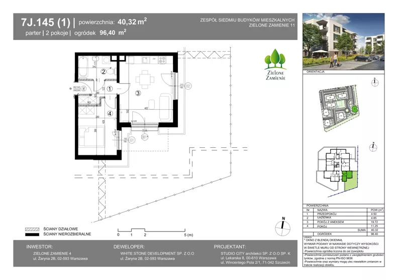 2 pokoje, mieszkanie 40,32 m², parter, oferta nr 7J.145, Zielone Zamienie XI, Zamienie, ul. Zakładowa/Herbaciana