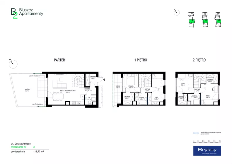 Dom 118,92 m², oferta nr D2, Bluszcz Apartamenty II - domy, Kraków, Podgórze,  ul. Goszczyńskiego