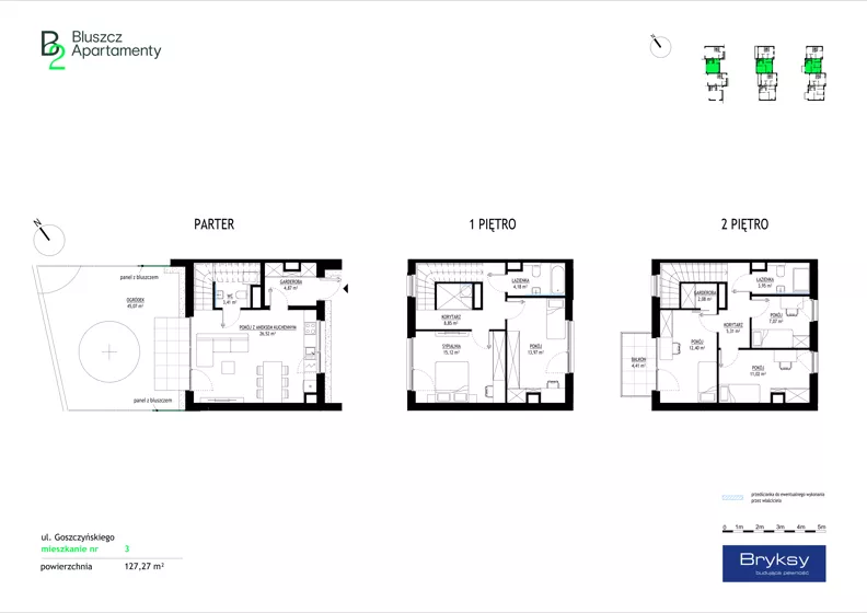 Dom 127,27 m², oferta nr D3, Bluszcz Apartamenty II - domy, Kraków, Podgórze,  ul. Goszczyńskiego