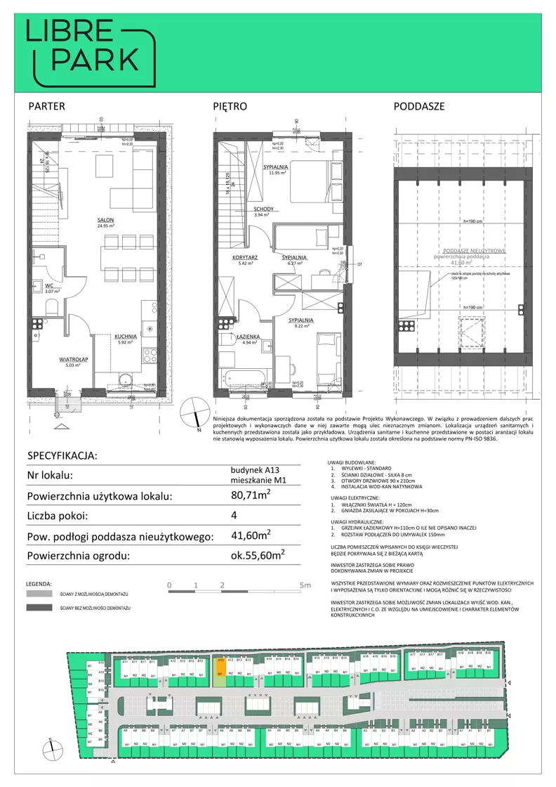 4 pokoje, mieszkanie 80,71 m², parter, oferta nr A13/M1, Libre Park - etap II, Kosakowo, ul. Pistacjowa 5