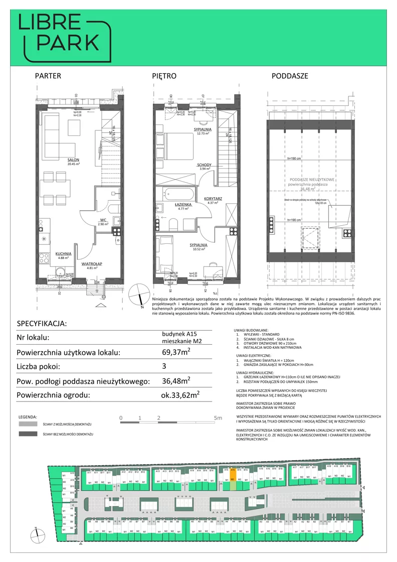 3 pokoje, mieszkanie 69,37 m², parter, oferta nr A15/M2, Libre Park - etap II, Kosakowo, ul. Pistacjowa 5