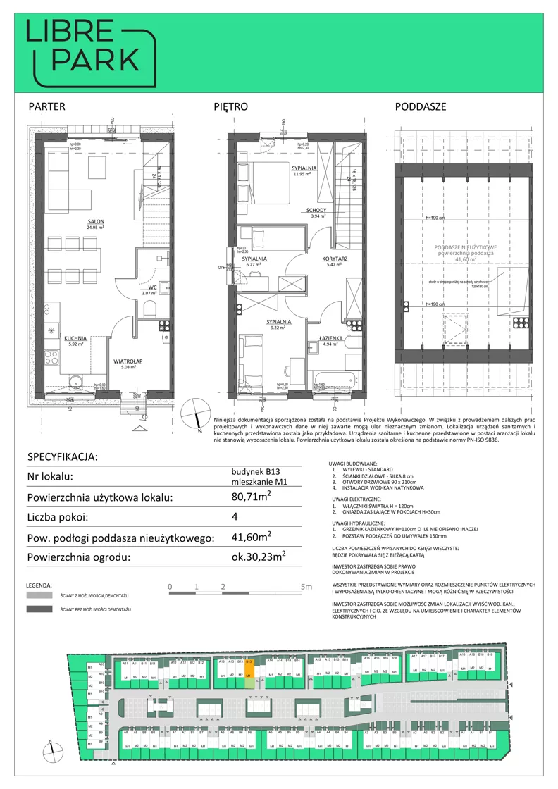 4 pokoje, mieszkanie 80,71 m², parter, oferta nr B13/M1, Libre Park - etap II, Kosakowo, ul. Pistacjowa 5