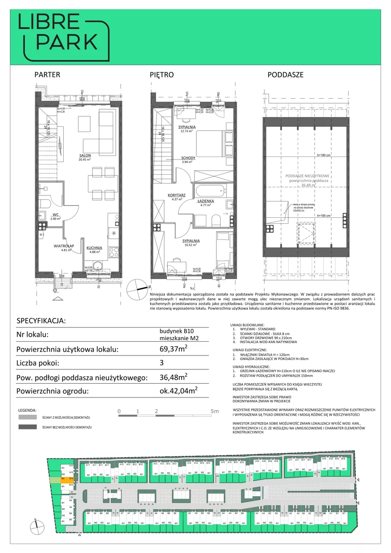 3 pokoje, mieszkanie 69,37 m², parter, oferta nr B10/M2, Libre Park, Kosakowo, ul. Pistacjowa 5