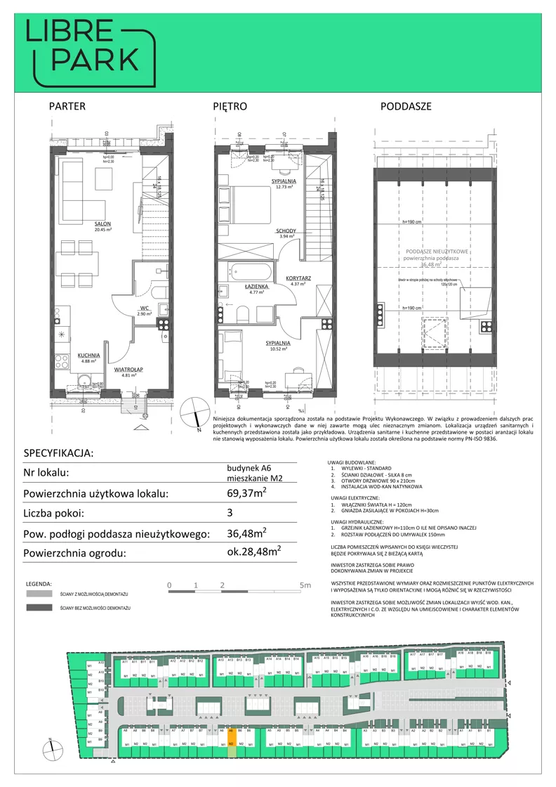 3 pokoje, mieszkanie 69,37 m², parter, oferta nr A6/M2, Libre Park - etap II, Kosakowo, ul. Pistacjowa 5